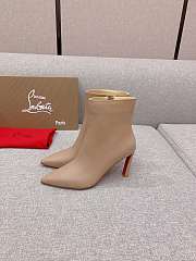 Fortok Christian Louboutin High-heeled Short Boots Beige - 2