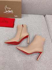 Fortok Christian Louboutin High-heeled Short Boots Beige - 4