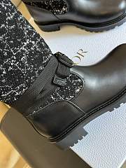 Fortok Dior Black Calfskin with Black and White Cannage Tweed - 6