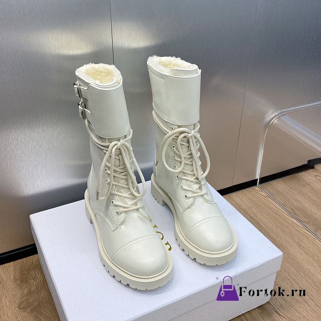 Fortok Dior D-Trap letter Logo Boots White - 1