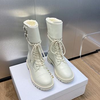 Fortok Dior D-Trap letter Logo Boots White