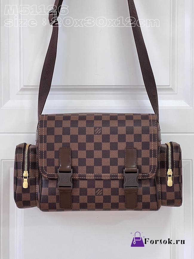 Fortok Louis Vuitton Damier Ebene Reporter Melville Bag M51126 20x30x12cm - 1