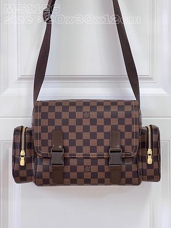 Fortok Louis Vuitton Damier Ebene Reporter Melville Bag M51126 20x30x12cm