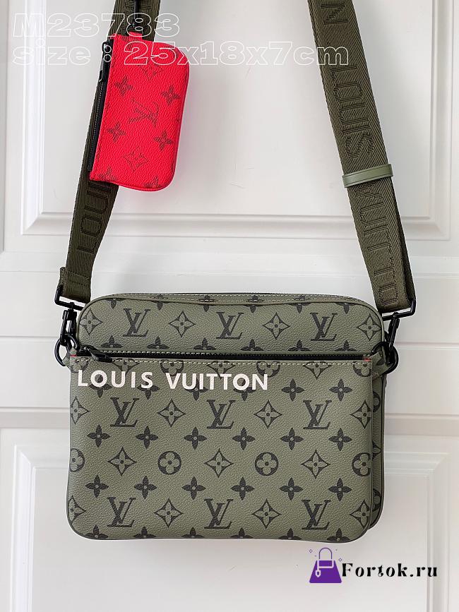 Fortok Louis Vuitton Trio Messenger Bag Green M23783 25x18.5x7cm - 1