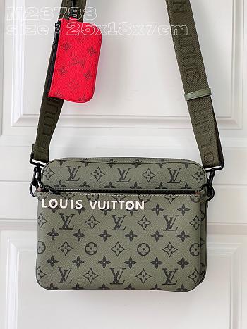 Fortok Louis Vuitton Trio Messenger Bag Green M23783 25x18.5x7cm