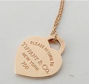 Fortok Tiffany & Co Heart Pendant Charm Gold Necklace - 5