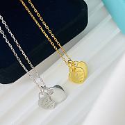 Fortok Tiffany & Co New Double Heart Tag Gold/Silver Necklace - 2
