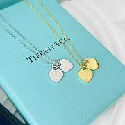 Fortok Tiffany & Co New Double Heart Tag Gold/Silver Necklace - 4