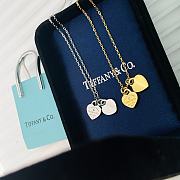 Fortok Tiffany & Co New Double Heart Tag Gold/Silver Necklace - 6
