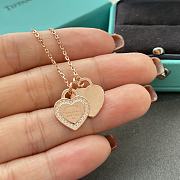 Fortok Tiffany & Co New Double Heart Diamond Necklace - 2
