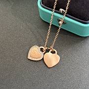 Fortok Tiffany & Co New Double Heart Diamond Necklace - 6