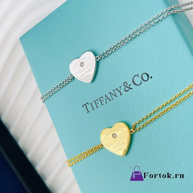 Fortok Tiffany & Co Heart Tag Double Layer Bracelet Gold/Silver  - 1
