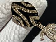 Fortok Chanel Black/White Patterned White Diamond Double C Earrings - 6