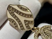 Fortok Chanel Black/White Patterned White Diamond Double C Earrings - 5