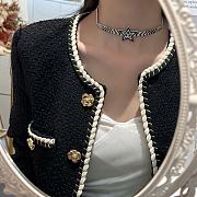 Fortok Chanel Silver Black Five-pointed Star Diamond Choker - 1