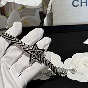 Fortok Chanel Silver Black Five-pointed Star Diamond Choker - 3