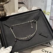 Fortok Chanel Silver Black Five-pointed Star Diamond Choker - 2