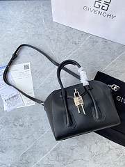 Fortok Givenchy Mini Antigona Lock Leather Bag Black 23x27x13cm - 5