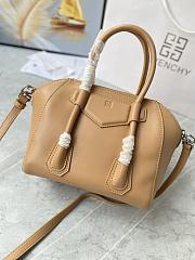 Fortok Givenchy Mini Antigona Lock Leather Bag Brown 23x27x13cm - 6