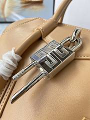 Fortok Givenchy Mini Antigona Lock Leather Bag Brown 23x27x13cm - 3