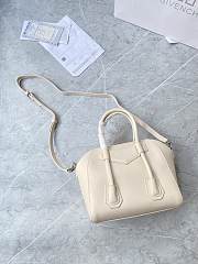 Fortok Givenchy Mini Antigona Lock Leather Bag Beige 23x27x13cm - 5