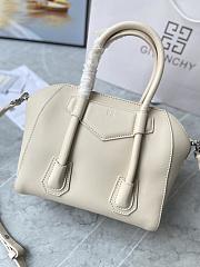 Fortok Givenchy Mini Antigona Lock Leather Bag Beige 23x27x13cm - 3