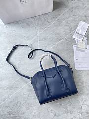 Fortok Givenchy Mini Antigona Lock Leather Bag Dark Blue 23x27x13cm - 5