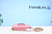 Fortok Valentino VLogo Signature Diamond Buckle Calfskin Shoulder Bag in Pink - 5