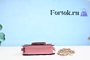 Fortok Valentino VLogo Signature Diamond Buckle Calfskin Shoulder Bag in Pink - 3