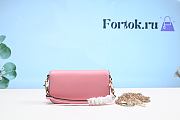 Fortok Valentino VLogo Signature Diamond Buckle Calfskin Shoulder Bag in Pink - 2