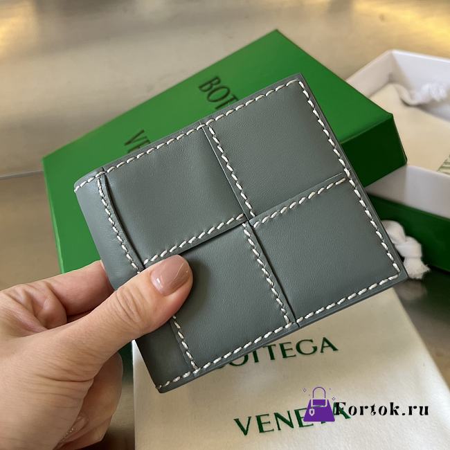 Fortok Bottega Veneta Cassette Bi-Fold Wallet Grey 10x8.5cm - 1