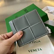 Fortok Bottega Veneta Cassette Bi-Fold Wallet Grey 10x8.5cm - 1