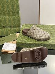 Fortok Gucci Monogrammed Horsebit Slides - 6