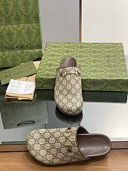 Fortok Gucci Monogrammed Horsebit Slides - 3