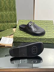 Fortok Gucci Horsebit Slides in Black - 6
