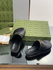 Fortok Gucci Horsebit Slides in Black - 5