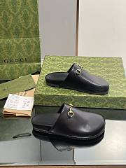 Fortok Gucci Horsebit Slides in Black - 3
