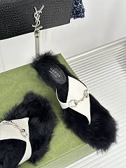 Fortok Gucci White Thong Sandal With Horsebit - 5