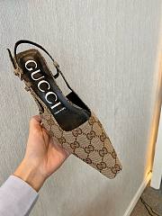 Fortok Gucci GG Slingback Pumps Beige - 4