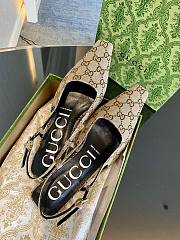 Fortok Gucci GG Slingback Pumps Beige - 5