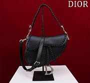 Fortok Dior Black Leather Saddle Bag 25.5x20x6.5cm - 1