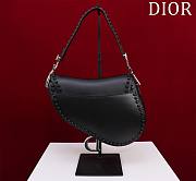 Fortok Dior Black Leather Saddle Bag 25.5x20x6.5cm - 2