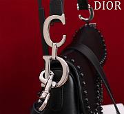 Fortok Dior Black Leather Saddle Bag 25.5x20x6.5cm - 4