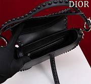 Fortok Dior Black Leather Saddle Bag 25.5x20x6.5cm - 6