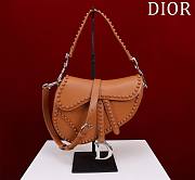 Fortok Dior Brown Leather Saddle Bag 25.5x20x6.5cm - 1