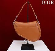 Fortok Dior Brown Leather Saddle Bag 25.5x20x6.5cm - 6