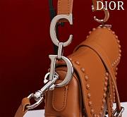 Fortok Dior Brown Leather Saddle Bag 25.5x20x6.5cm - 3