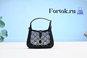 Fortok Gucci Jackie 1961 Lizzard Hobo Bag Black 19cm - 2