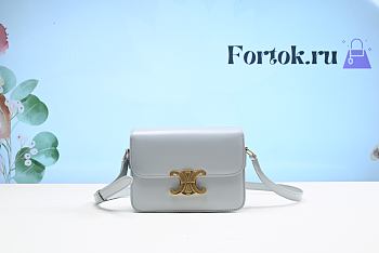 Fortok Celine Triomphe Shoulder Bag Light Blue 19cm