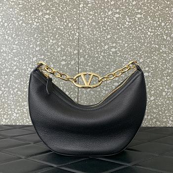 Fortok Valentino Garavani Vlogo Moon Bag Black 29x23x11cm